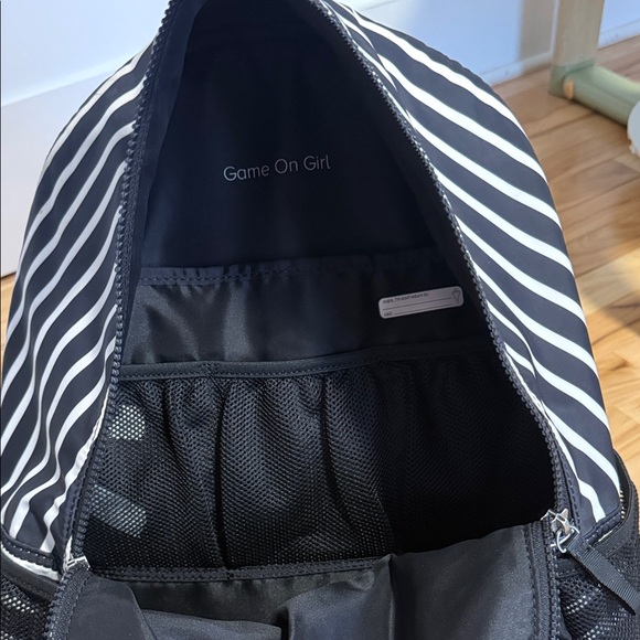 Lululemon black & white stripped backpack - Picture 3 of 3